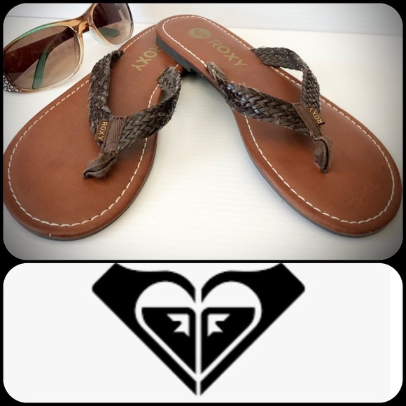 NWOT Roxy Julina Brown Braided Flip Flops